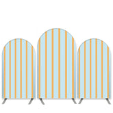Lofaris Blue Orange Stripes Theme Birthday Arch Backdrop Kit